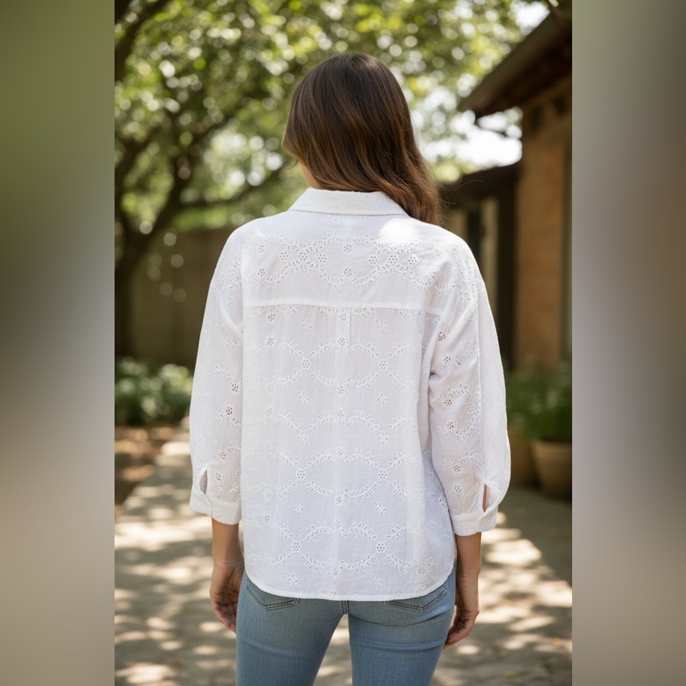 Young Fabulous & Broke White Floral Eyelet Wrap - Picture 5 of 9